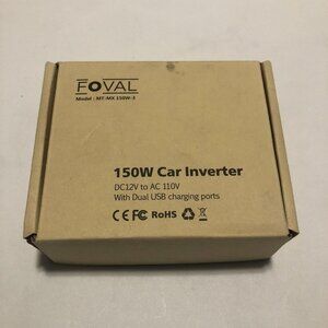 Foval 150W Car Power Inverter DC12V to AC 110V w/ Dual USB Charging Ports Red